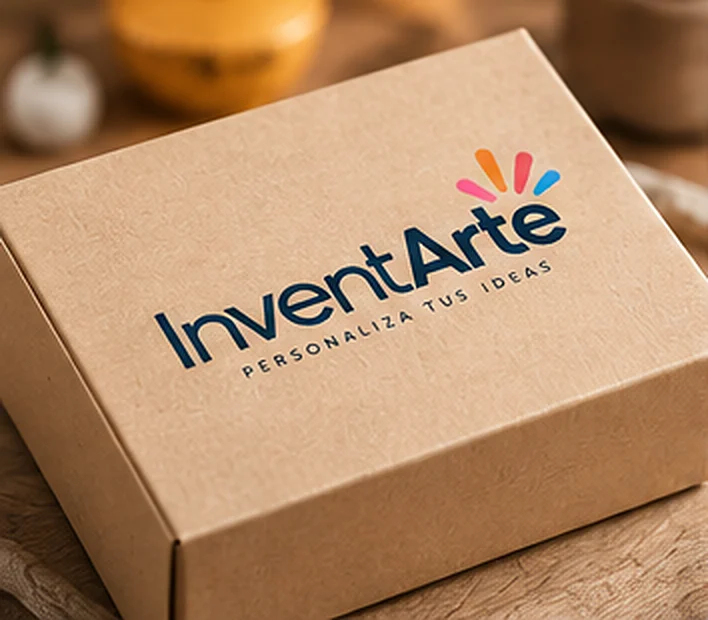 Caja kraft con logotipo impreso